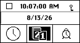 The Alarm Clock desk accessory: current time, date, and a 09:00 alarm.